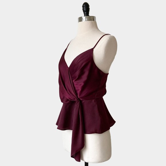 ASTR | Satin Gathered Waist Cami Eggplant - Picture 7 of 8